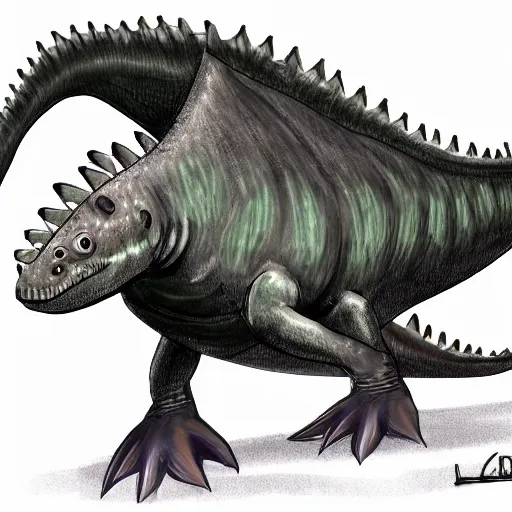 Image similar to fish dinosaur concept art