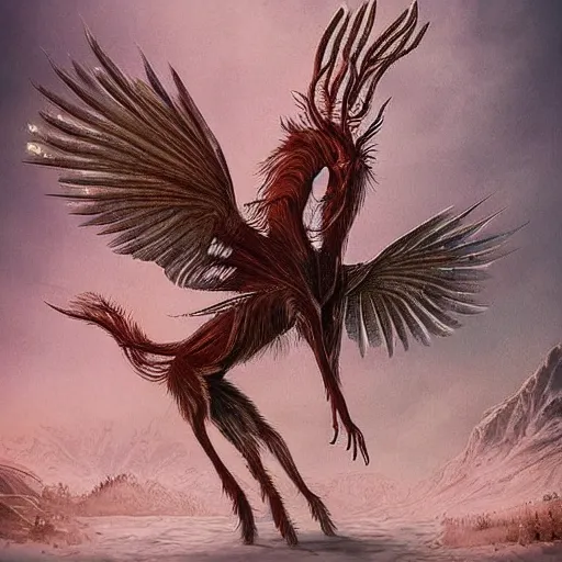 Prompt: a beautiful new creature from folklore, clear detailed view. ethereal fantasy art by bjarke pedersen