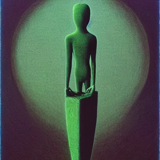 Prompt: gumby ( 1 9 5 3 ) by beksinski and tristan eaton, dark neon trimmed beautiful dystopian digital art