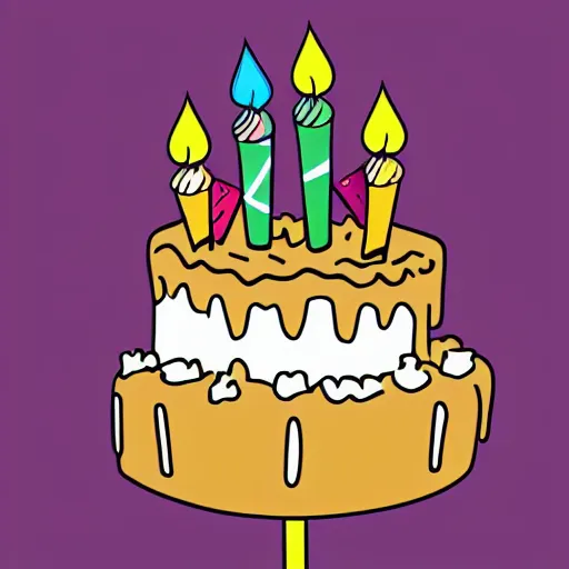 Image similar to the absolute despair of a birthday party, digital vector, flat colors, svg