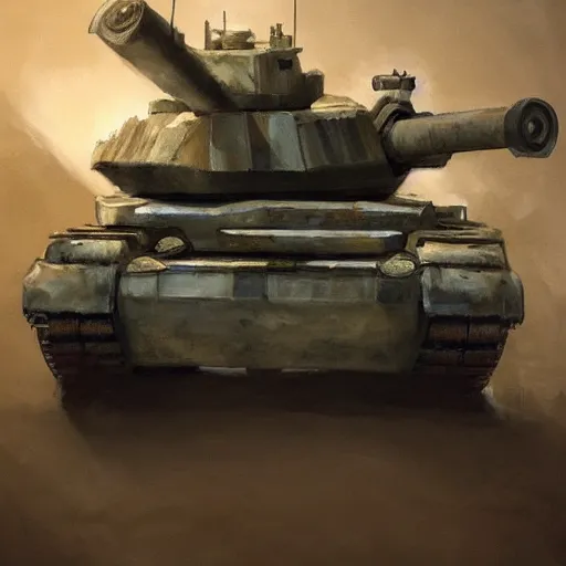 Image similar to tank made of paper, oil painting, artstation, dramatic lighting,, beautiful