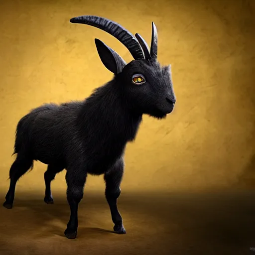 Image similar to a black goat in viva pinata, screenshot, xbox 3 6 0, 3 d art, cgstation