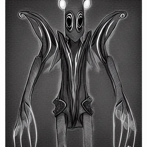 Image similar to design for a character with a manta ray head and arms attached by the back like a large blanket, alien, mutant, peaceful, art by tim shafer from his work on psychonauts by double fine, in collaboration with vivienne medrano, pencil sketches, professional art