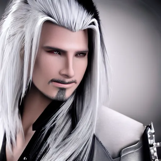 Image similar to A photo of sephiroth, award winning photography, 50 mm, perfect faces.