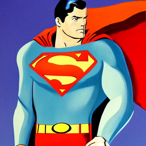 Prompt: superman as art deco, painting