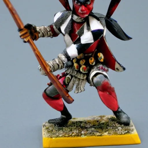 Prompt: photo of a harlequin warrior