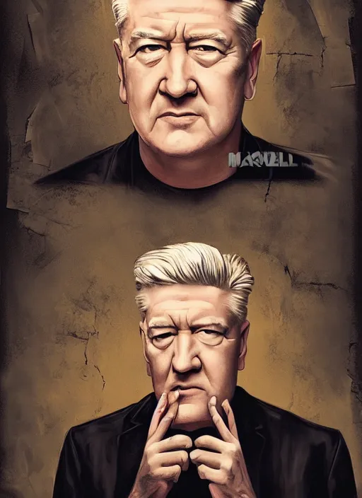 Image similar to a poster of david lynch in the marvel cinematic universe, portrait, official marvel media, poster artwork, highly detailed, 4 k