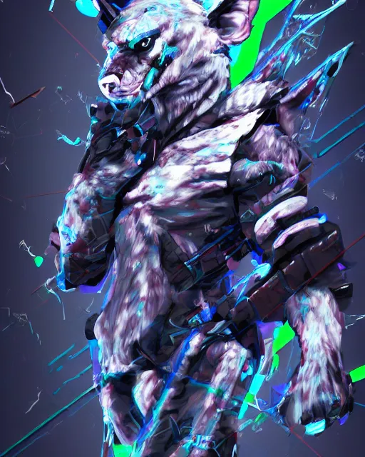 Image similar to glitch art character portrait of an anthropomorphic animal combat strategy a. i. in the style of metal gear in the style of metal gear rising trending on artstation deviantart pinterest furaffinity detailed realistic hd 8 k high resolution