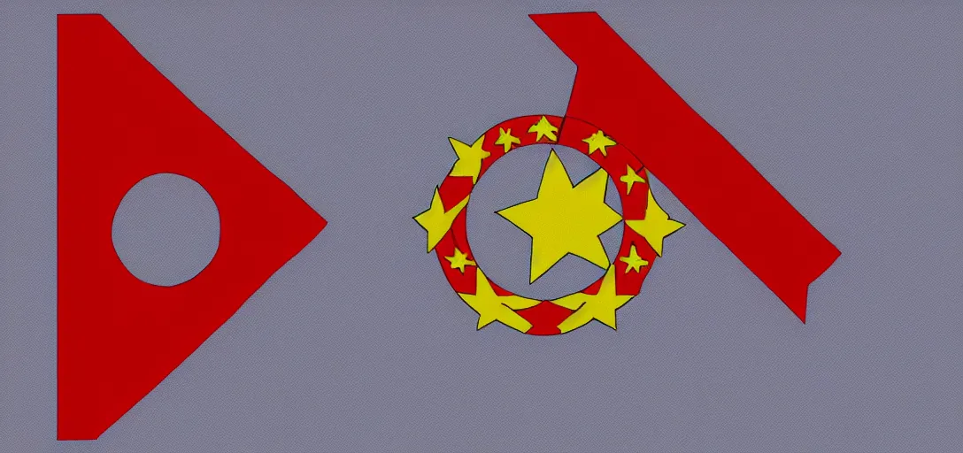 Image similar to award winning flag design selected for a communist European Union, reddit vexillology, 8K, concept art, legacy, bright future