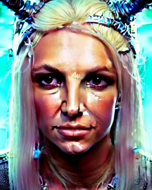 Prompt: highly detailed portrait of britney spears in the witcher, stephen bliss, unreal engine, greg rutkowski, loish, rhads, beeple, makoto shinkai and lois van baarle, ilya kuvshinov, rossdraws, tom bagshaw, alphonse mucha, global illumination, god rays, detailed and intricate environment