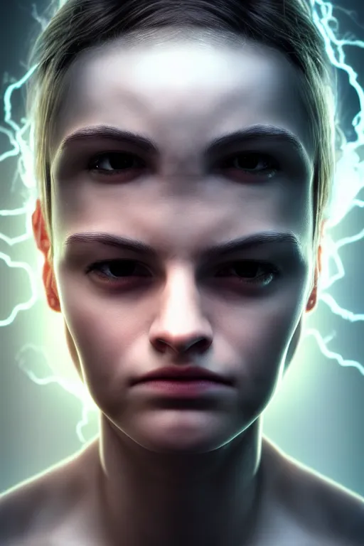 Prompt: head portrait of android, Lilith, portrait, biblical, mythology, Genesis, haunting, beautiful , photo-realistic, hyper-realism, octane render, dramatic lightning, cinematic, by John William Waterhouse