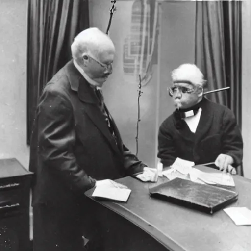 Image similar to a gold - headed cane on display in an office in rutgers university, the university president is looking wistfully at it, 1 9 2 2