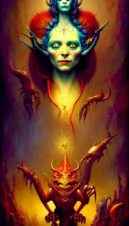 Image similar to exquisite imaginative friendly weird magic creature poster art humanoid colourful movie art by : : weta studio tom bagshaw james jean frank frazetta