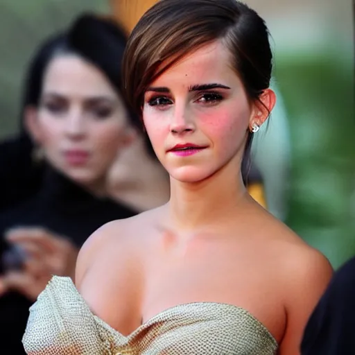 Prompt: emma watson mixed with kim kardashian, profile