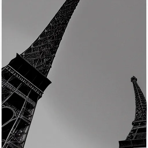 Image similar to A giant ape climbing the Eiffel tower while wearing a beret with a baguette in his hand, Detailed Digital art