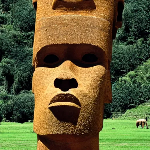 Image similar to giga chad face Easter island head