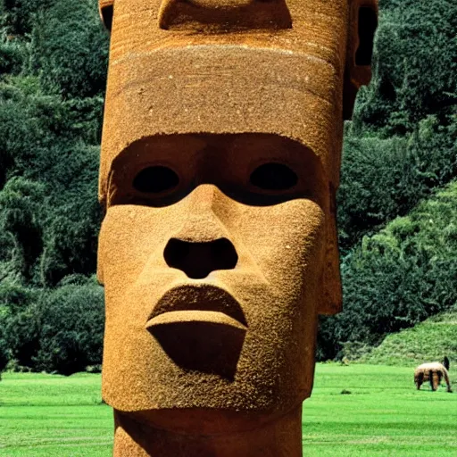 Gigachad as an Easter Island head, trending on, Stable Diffusion