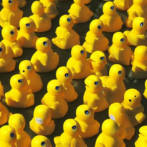 Image similar to An army of rubber ducks