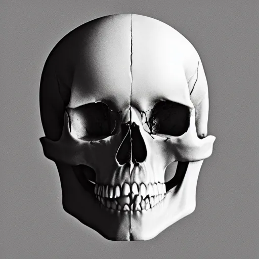 Image similar to an X-ray of a skull