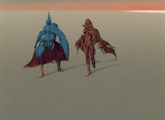 Prompt: ( ( ( ( ( dune 2 0 2 1 matte painting, sci - fi illustration, sci - fi environment, planets, desert scene, painting, psychedelic ) ) ) ) ) by moebius and ralph mcquarrie!!!!!!!