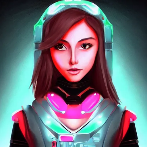 Prompt: “Flawless painting of futuristic animatronic girl by concept art, wisdom, style of teenage robot girl, enlightment, illumination, ultra detailed face and eyes, ancient symbols, digital art, HD Quality, Artstation, UHD 4K image”