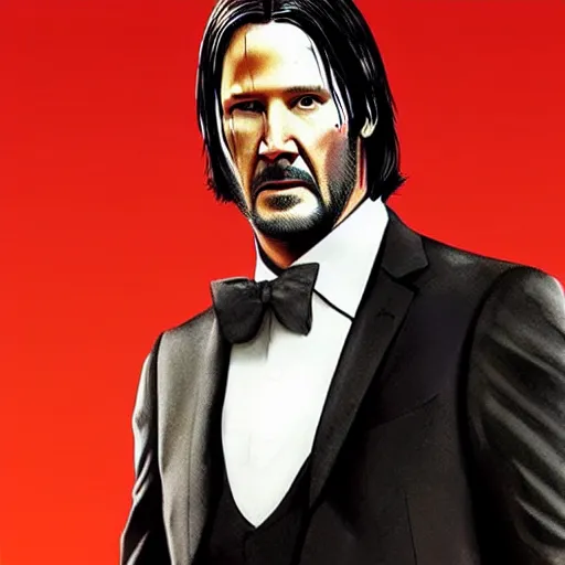 Image similar to john wick with woody harrelson ’ s face