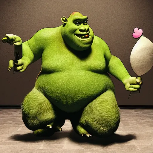 Image similar to big sir monster is a hybrid of shrek, big foot, elephant, and hippo