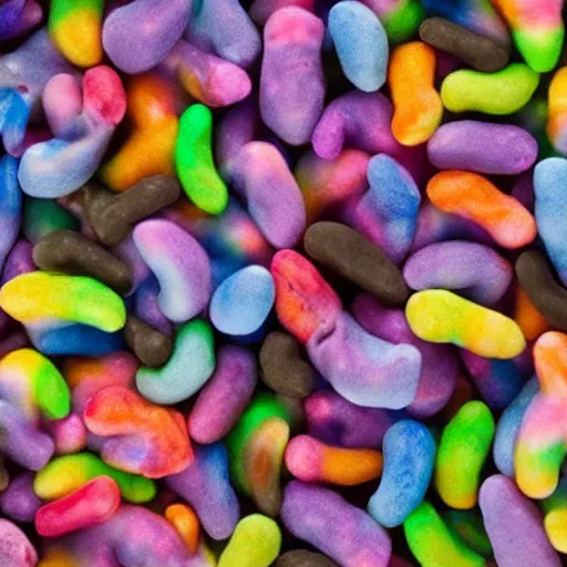 Image similar to cosmic chinchilla pooping rainbow jellybeans