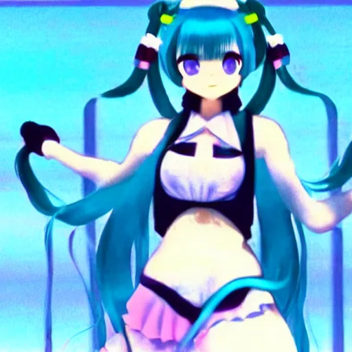 Image similar to still of Hatsune Miku in Debbie Does Dallas (1978), 4k, high quality