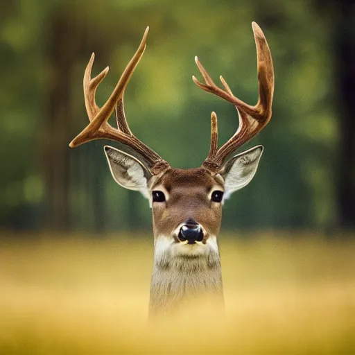 Image similar to a calming image of a deer. deer portrait. symmetric. award - winning photography. trending on artstation