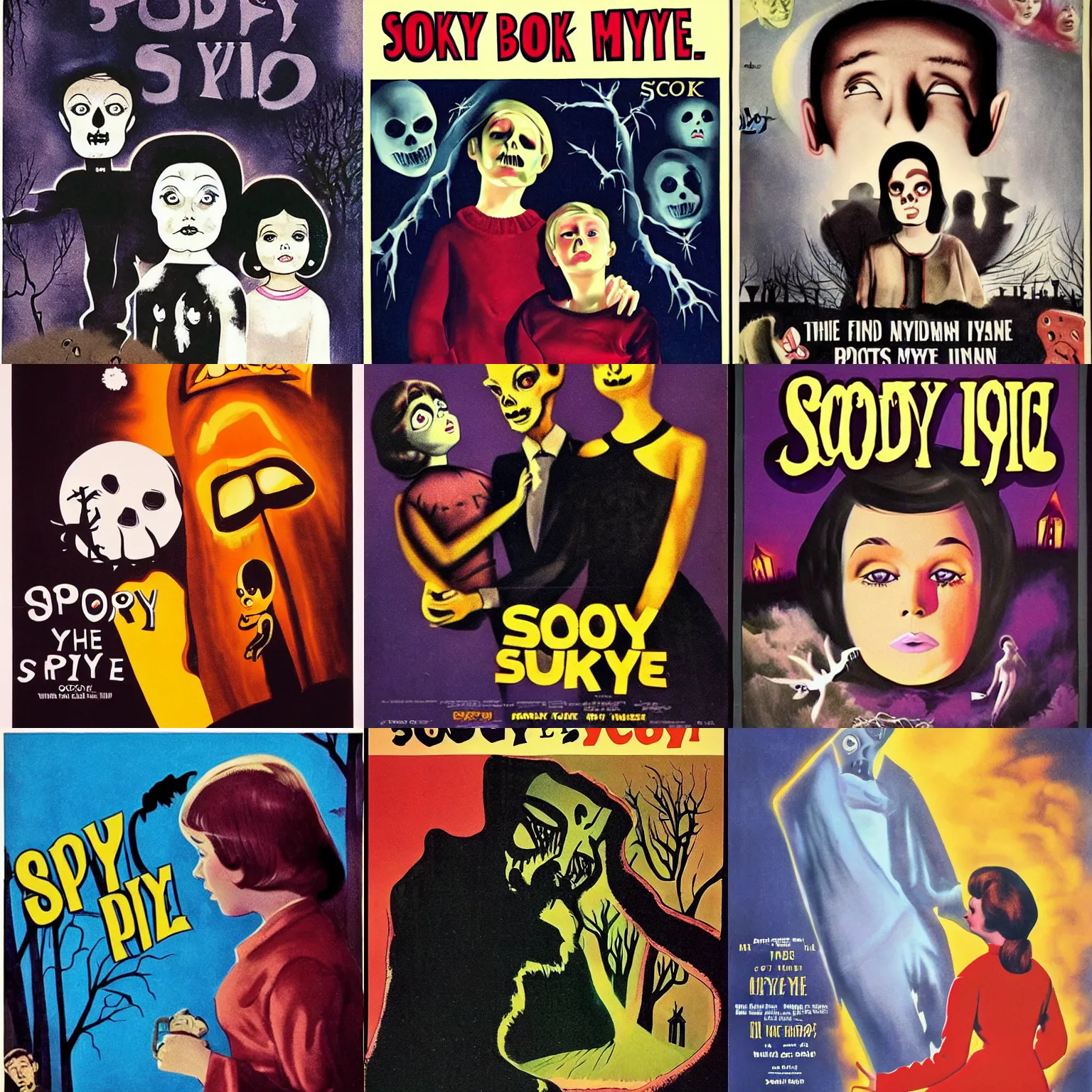 Prompt: movie poster for Spooky Bye The Book (1965) Oscar winner