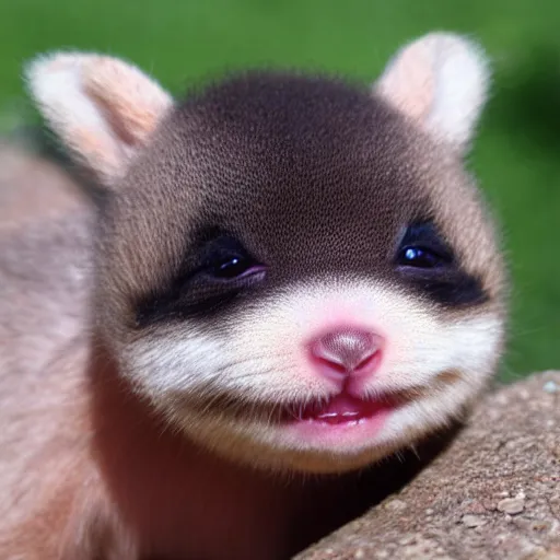Prompt: a baby animal smiling