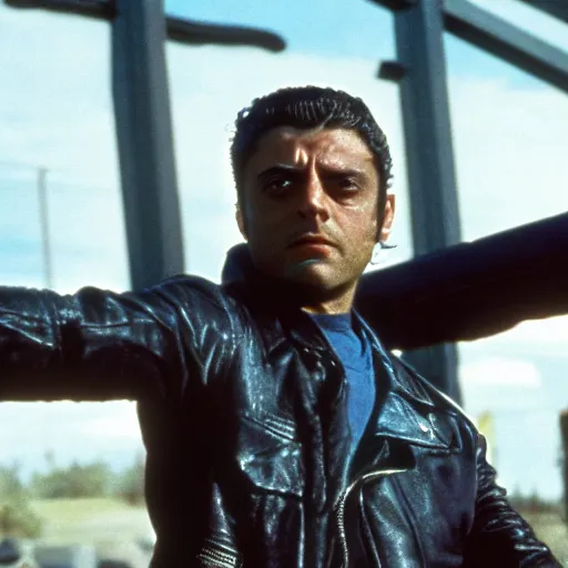 Image similar to oscar isaac in terminator 2