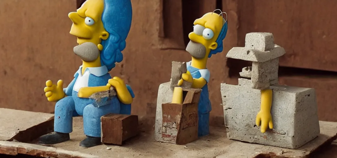 Prompt: Homer Simpson figurine found in a very old chest in egypt