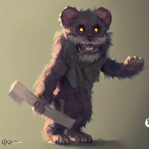 Prompt: adorable furry monster child, concept art by Greg Rutkowski
