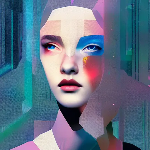 Image similar to portrait beautiful sci - fi girl, blade runner 2 0 4 9, futuristic metropolis, digital art, pop art by hsiao - ron cheng