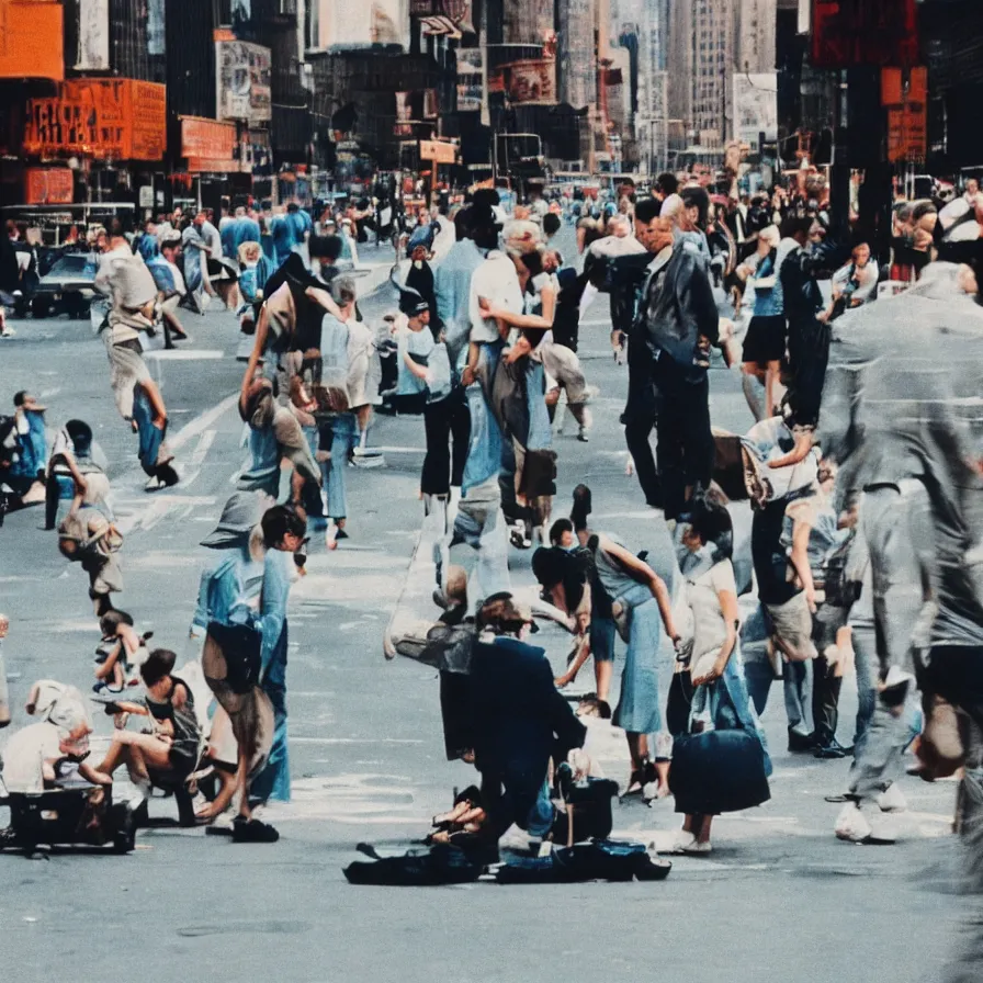 Image similar to street photography in new york from the 1 9 6 0 s, ultra detailed hyper realistic lifelike, photographed on colour film, photo taken with ektachrome, featured on unsplash