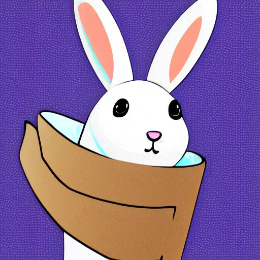 Image similar to digital illustraton of a bunny rabbit inside a pocket of a shirt