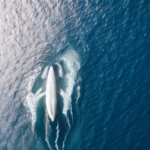 Image similar to white whale in the middle of the ocean, alone, aerial view, canon eos r 3, f / 1. 4, iso 2 0 0, 1 / 1 6 0 s, 8 k, raw, unedited, symmetrical balance, in - frame