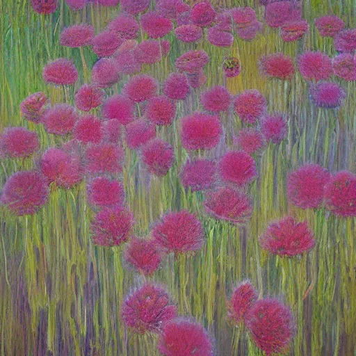 Image similar to mild by peter sculthorpe. this installation art is a large canvas, covered in a wash of color. in the center is a cluster of flowers, their petals curling & twisting in on themselves. the effect is ethereal & dreamlike, & the overall effect is one of serenity & peace.