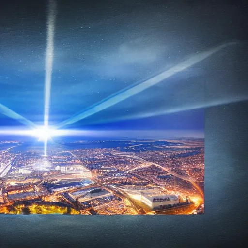 Image similar to painting of southampton uk, 4 k, cinematic, lens flare