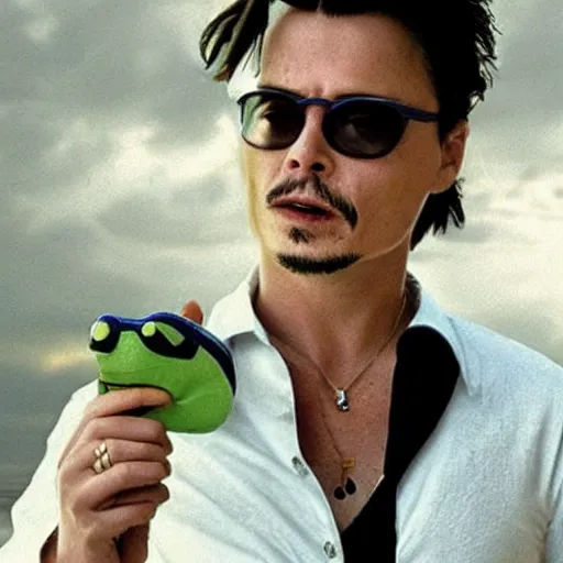 Image similar to johnny deep as a turtle