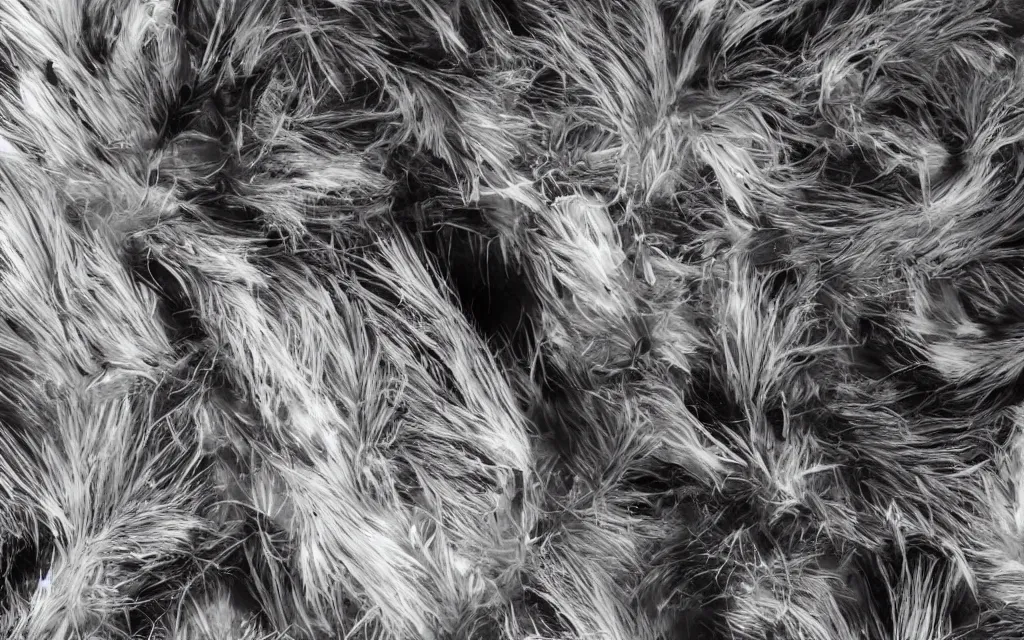 Image similar to close up of feathers, high contrast cinematic lighting, ambient occlusion render, duotone, detailed