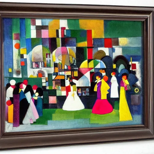 Prompt: wedding day by wassily kandinsky