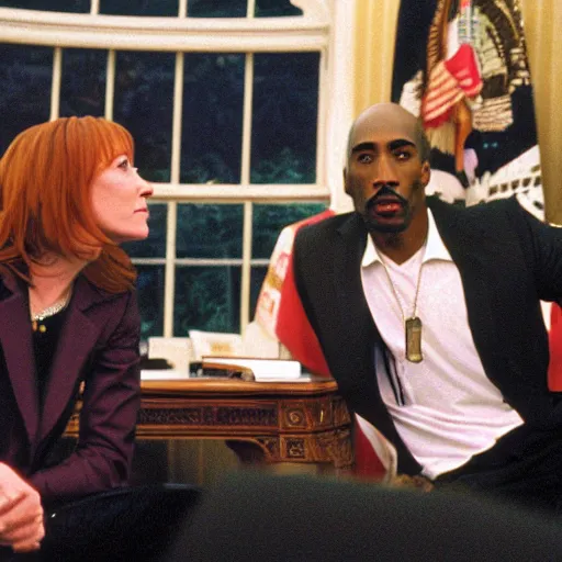 Image similar to Jen Psaki and Tupac Shakur high on LEAN; dirty dancing in the Oval Office , Photograph By Rineke Dijkstra; by Yoichi Okamoto