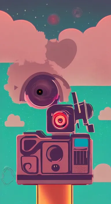 Image similar to “ big eye monkey holding laser gun floating in clouds, digital art, super aesthetic, art station childish style ”