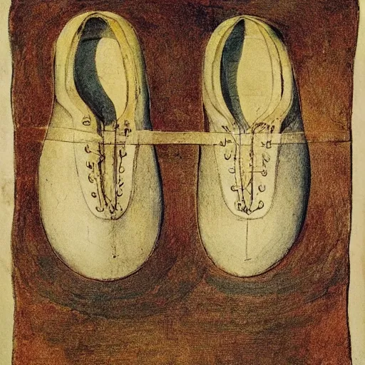 Image similar to A Pair of Running Shoes by William Blake.