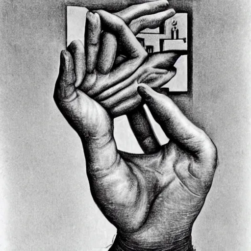 Prompt: hand, MC Escher