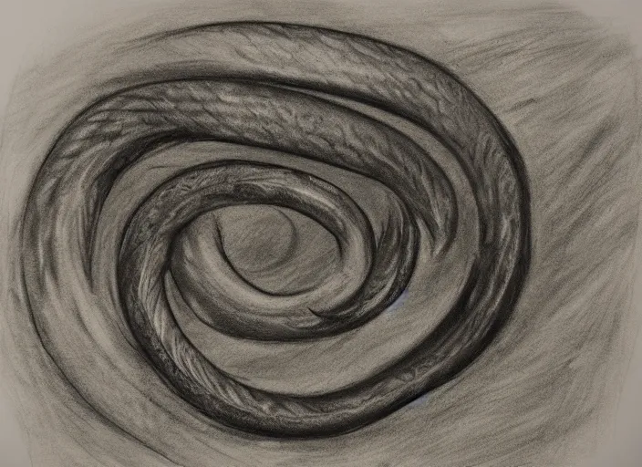 Image similar to detailed charcoal sketch of an eel, some edges lost, subtle, beautiful epic sketch, light and medium values, clean elegant and refined sketch, equal focus of attention throughout