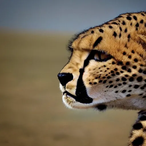 Image similar to a humanoid cheetah fighting in the vietnam war, 4 k, hyper realistic, dslr, landscape, high resolution